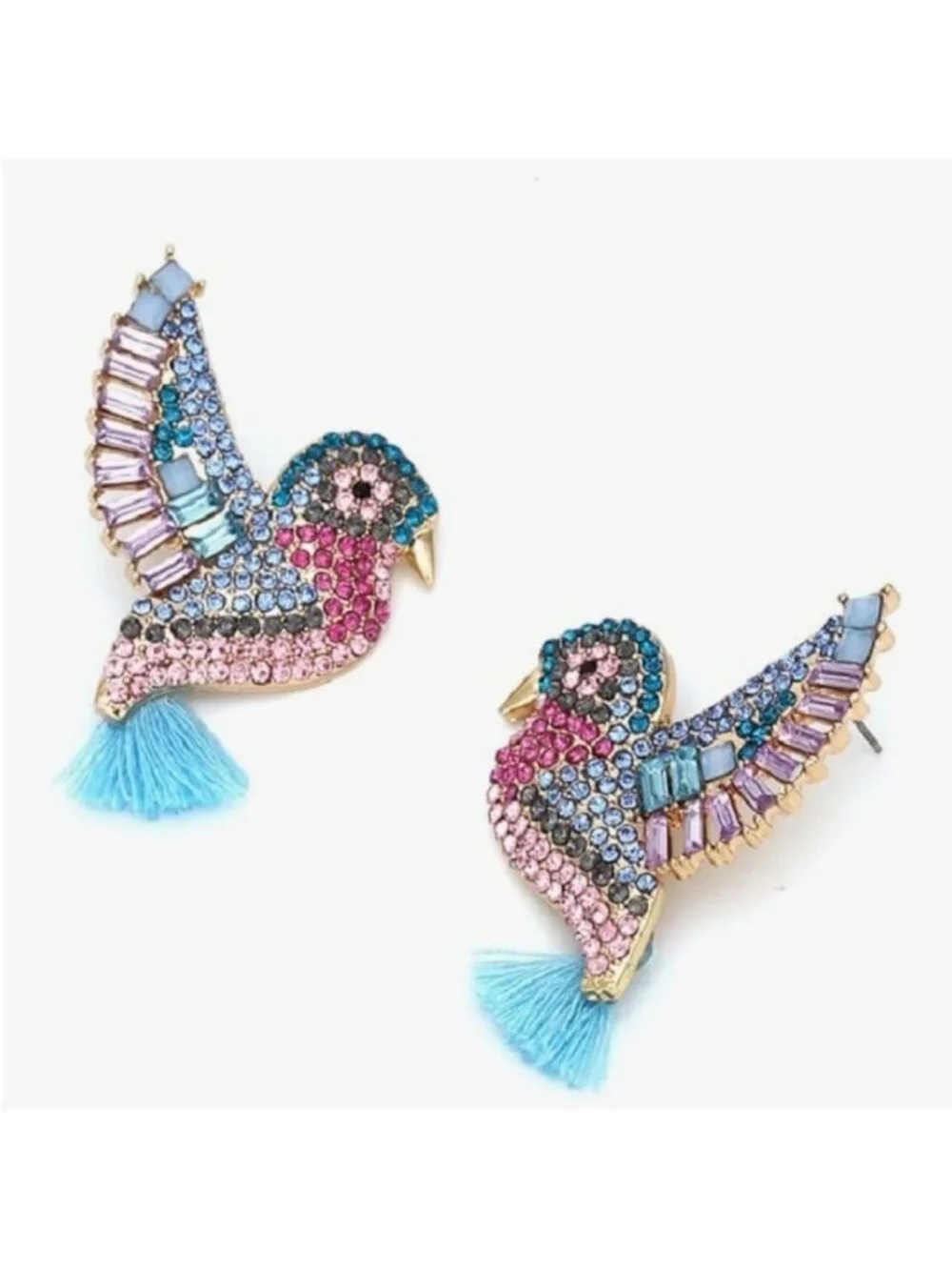 New! Seville Gold Hummingbird Statement Earrings (1021) NWOT